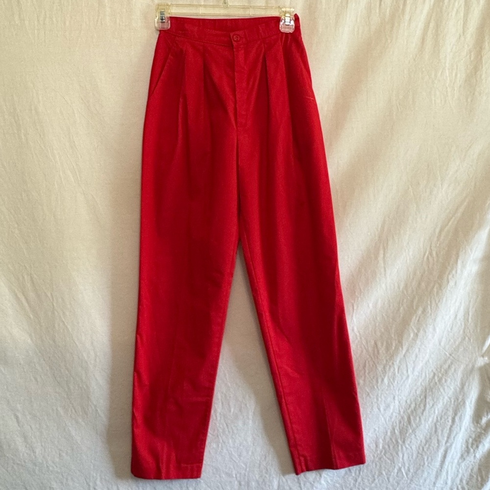 B-204 That’s Me‎ Vintage Red Pleated Trousers Size 3/4